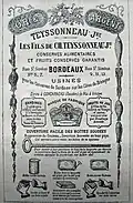 Publicité de la conserverie Teyssonneau, inventeur de la clé d'ouverture.
