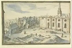 Dessin d'Étienne Martellange, présentant les travaux en 1612.