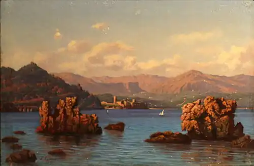 Panorama sur le château de la Napoule, Cannes, Musée de la Castre.