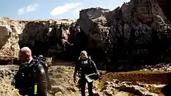 La sortie de l'eau après la plongée