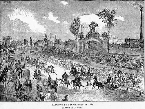 L'avenue de l'Impératrice en 1862.