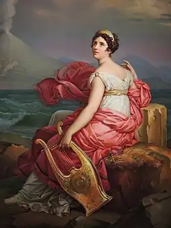 Corinne au cap Misène, d'après Gérard (1825). musée de Sèvres.