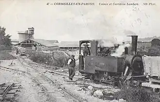 Locomotive Decauville sur voie de 70&nbsp;cm, utilisée de 1897 à 1913.