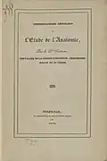 Considérations générales sur l'étude de l'anatomie par le docteur Cornuau (1836)