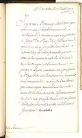 Correspondance reçue de Charles de Masso : passage de la reine de Sardaigne. 1737