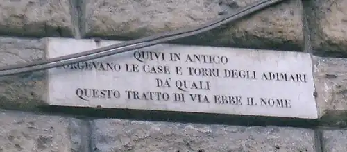 Plaque rappelant l'ancien Corso Adimari.