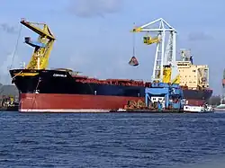 Le vraquier Corviglia amarré dans le port d'Amsterdam en 2007.