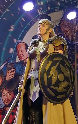 Cosplay d'Hippolyte, inspirée de son adaptation dans le film Wonder Woman de 2017.