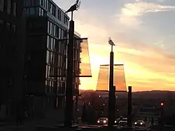 Coucher du soleil sur le 760 Honoré-Mercier et "Les vents déferlants"