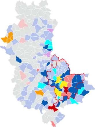 Couleur politique des maires sortants entre 2014 et 2020.