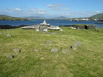 Vue du sanctuaire à pignon d'Illaunloughan.