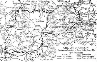 Le circuit Michelin de 1905.