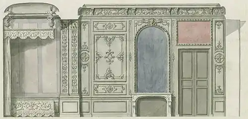 Coupe de la chambre de parade au Château-Neuf de Meudon, vers 1709.