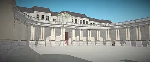 Restitution de la colonnade projetée de la cour d'entrée de l'hôtel du Grand Prieur au Temple.