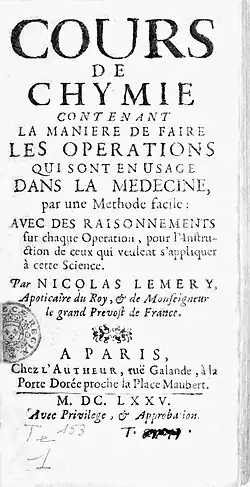 Image illustrative de l’article Cours de chymie