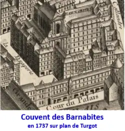 Couvent des Barnabites en 1737 sur plan de Turgot.