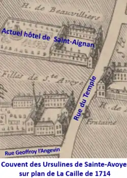 Couvent sur plan de La Caille de 1714.