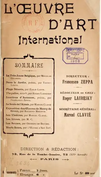 Image illustrative de l’article L'Œuvre d'art international