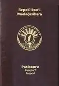 Couverture d'un passeport malgache