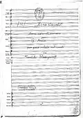 La première page de l'arrangement pour orchestre