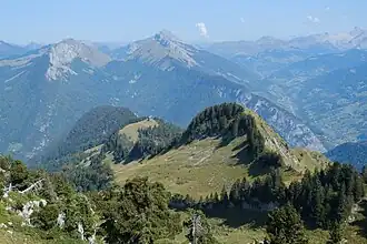 L'arête Couturier depuis les Grandes Lanches au sud-ouest.