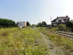 La ligne, vue au Blanc-Misseron, peu avant la frontière belge.