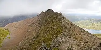 Vue du Crib Goch depuis l'ouest