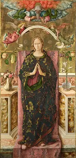 Détail de l'Immaculée conception de Carlo Crivelli