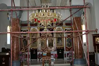 L'iconostase de l'église de l'Ascension de Dublje.