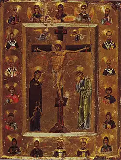 Crucifiement - Icône byzantine. 2e moitié du XIIe siècle, monastère Sainte-Catherine du Sinaï