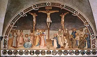 Crucifixion et saints, fresque  de Fra Angelico.