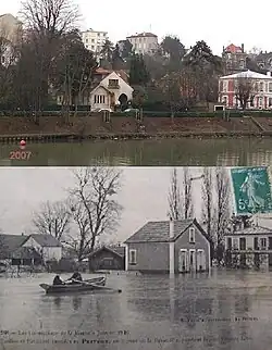 Crue 1910 en amont de la passerelle (8).