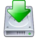 Exemple d'icone indiquant qu'un fichier peut être enregistré, voire téléchargé, sur l'ordinateur de l'utilisateur.