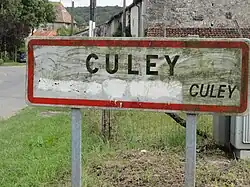 Panneau d'entrée de Culey, anciennement commune de Loisey-Culey.