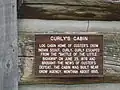 Plaque explicative de la cabane de Curly