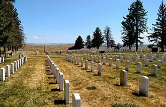 Custer National Cemetery, vers l'est.