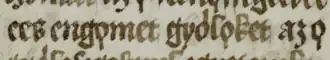 Ligne du Codex tchèque, f. 95v.