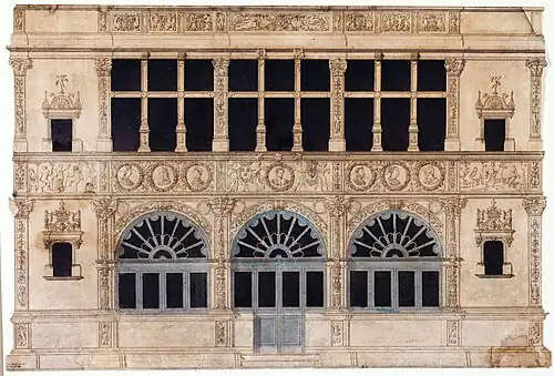 Dessin du décor de la façade.