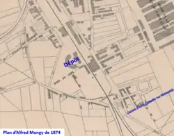 Dépôt de Fives sur plan de 1874