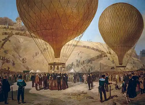 Tableau montrant l'envol d'un ballon.