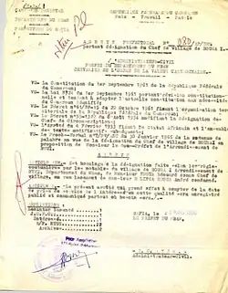 Désignation de Edoua Edouard comme chef de Boura 1.