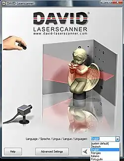Description de l'image DAVID-LASERSCANNER start screen.jpg.