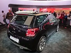 Une DS3 Cabrio présentée lors du Mondial de l'automobile de Paris 2012.