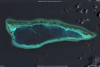 Image satellite du récif London Est prise par Sentinel-2.