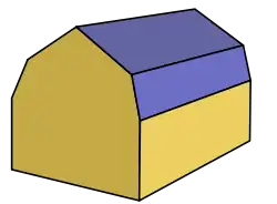 Toit à double pente, avec une ligne de rupture de pente convexe ou «&nbsp;ligne de bris&nbsp;», par côté