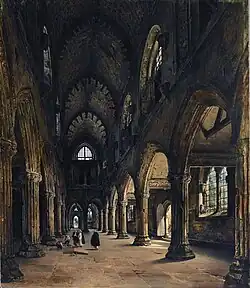 Intérieur de Rosslyn Chapel, huile sur toile, 1824 Musée des Beaux-Arts de Rouen.