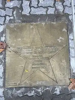 Dalle de l'Europe, citation de Simone Veil