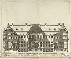 Façade de l'hôtel de ville d'Amsterdam