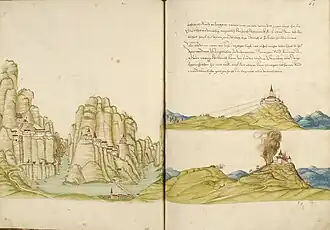 Daniel Specklin, Architectura von Vestungen, p.&nbsp;61, plume, encre, aquarelle, 1583.