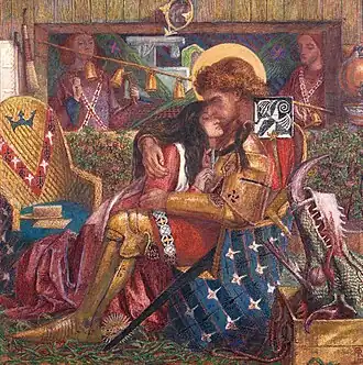 Dante Gabriel Rossetti, Le Mariage de saint Georges avec la princesse Sabra, 1857.